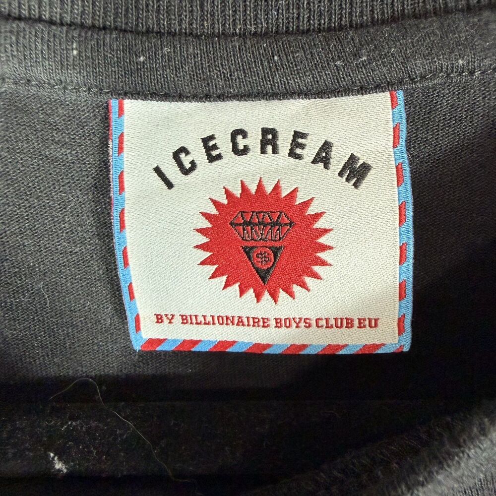 Ice Cream Running Dog Tee Mens L Black Neon Green Pink Streetwear Pharrell BBC - Picture 6 of 6